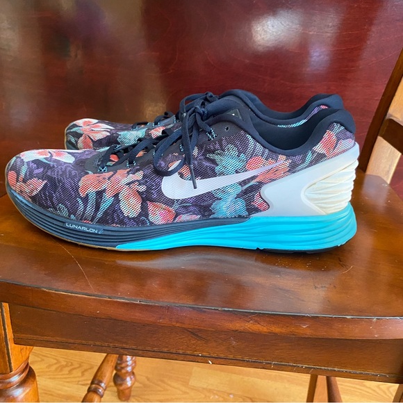 Nike Shoes Wmn Size13  Lunarglide 6 Photosynthesis Pack 776259-401 Floral Shoes - Picture 4 of 13